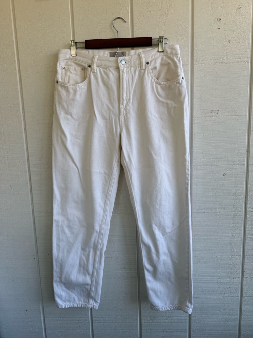 Everlane Women’s White High-Rise Straight Ankle 100% Cotton Jeans - Picture 2 of 4